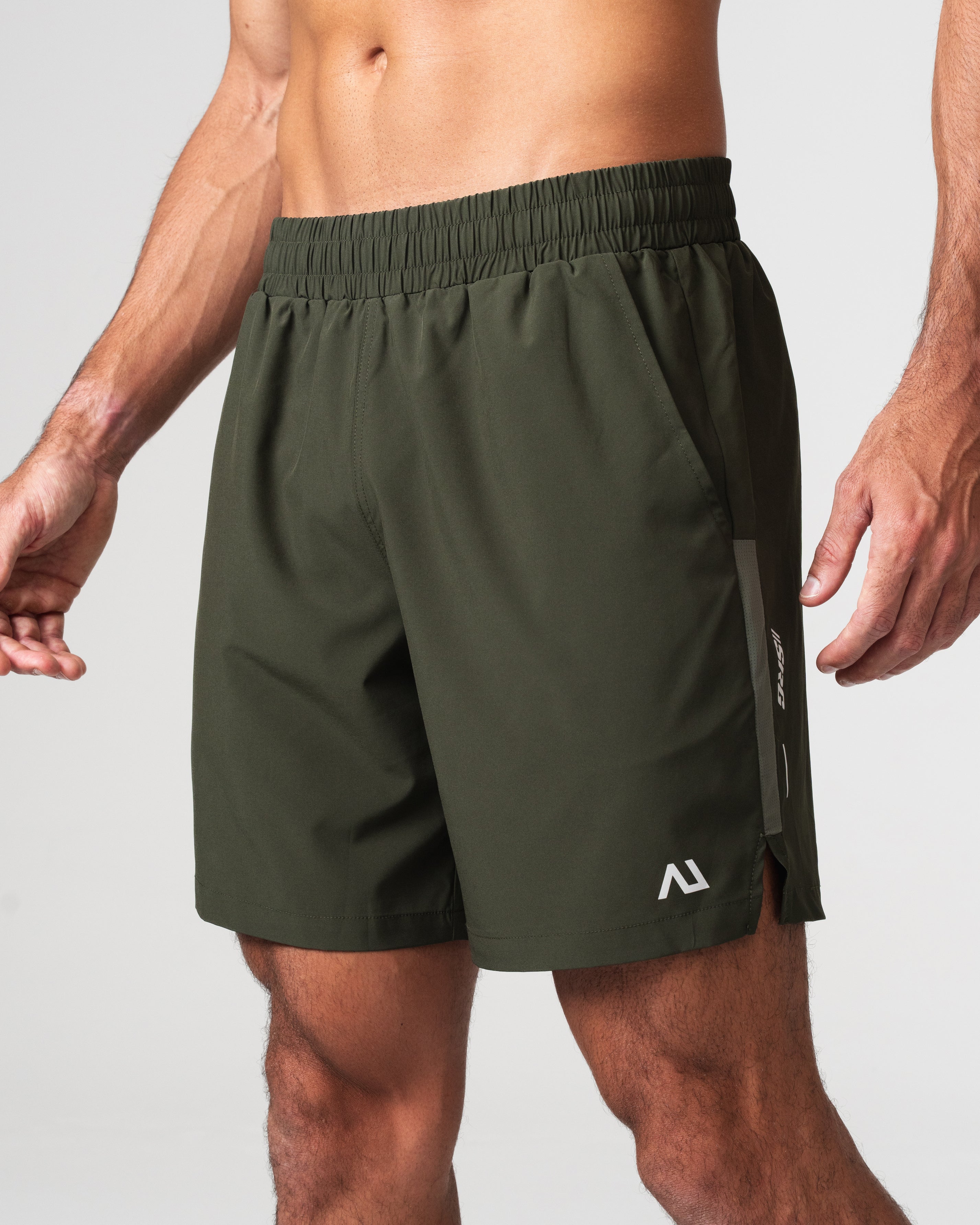 SRG Short in green, side view on model