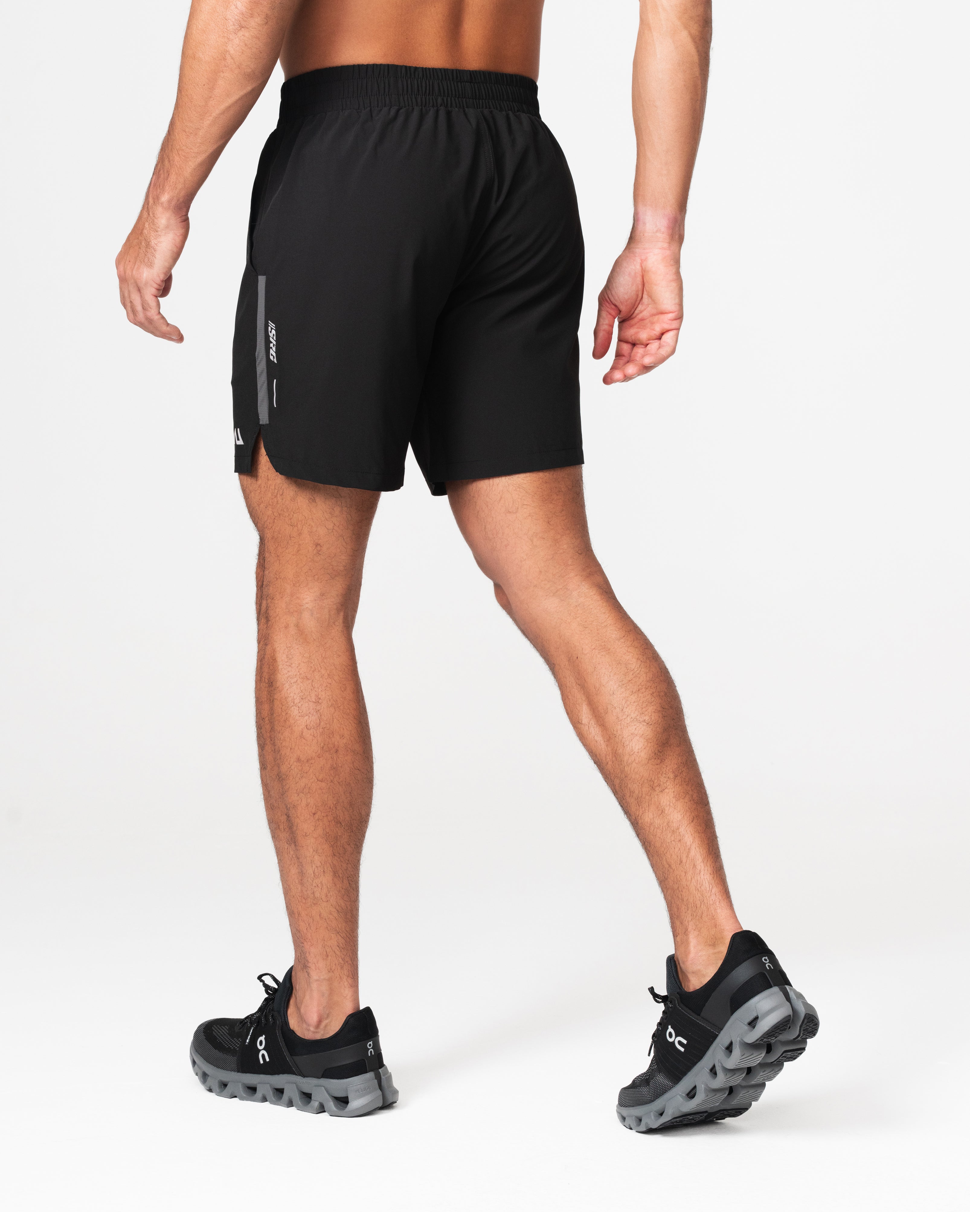 SRG Short in black, back view on model