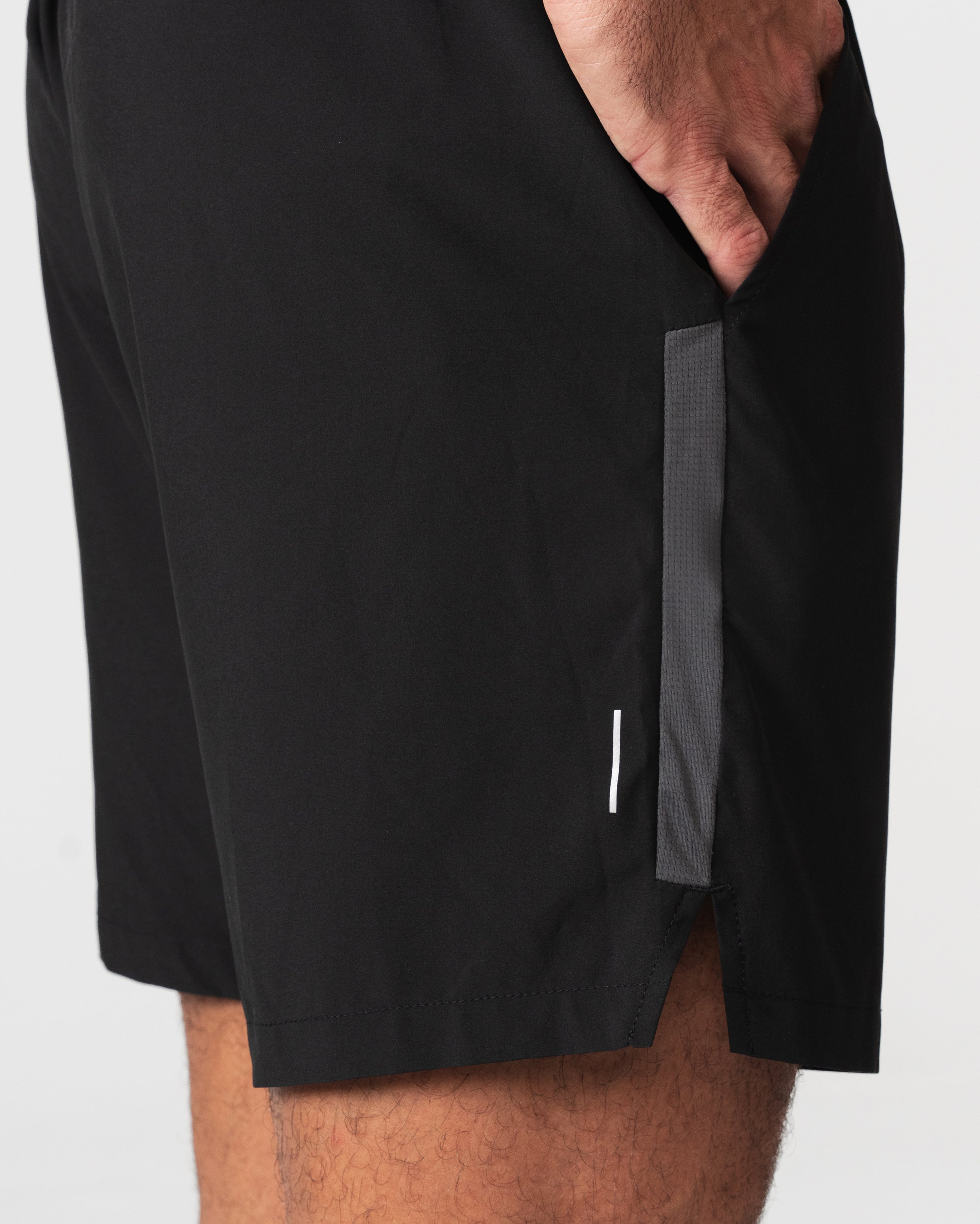SRG Short in black, close-up of zip pocket