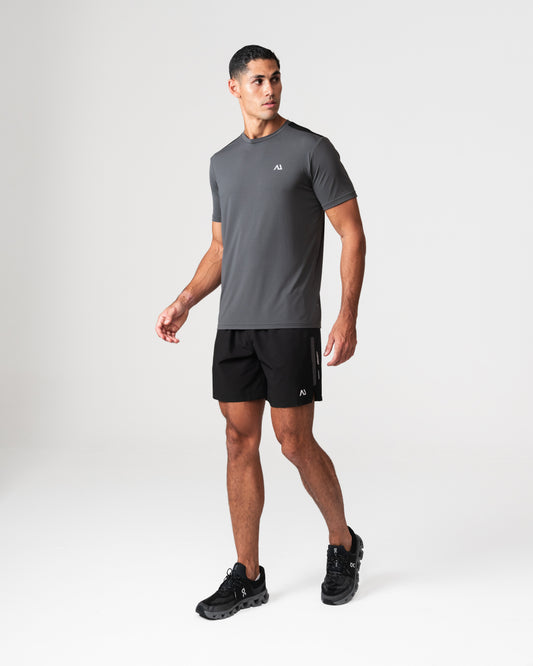 SRG Short in black, full body view on model