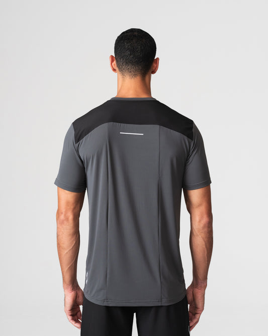 SRG T-Shirt in black, back view on model