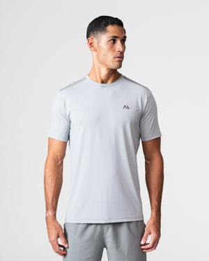 SRG T-Shirt in grey, front view on model