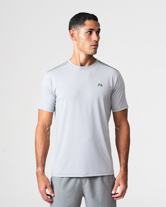 SRG T-Shirt in grey, front view on model
